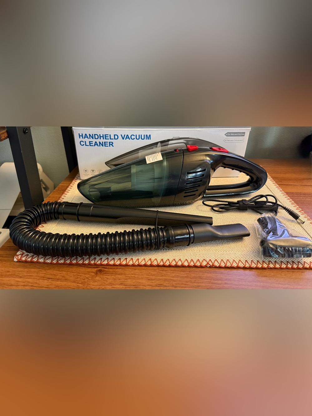 Handheld Vacuum Cleaner Rechargeable. MZ-5233 Cordless Hand Vacuum W Attachments